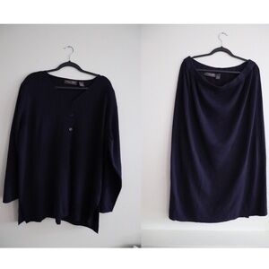 Elegant Navy Two Piece Maxi Dress